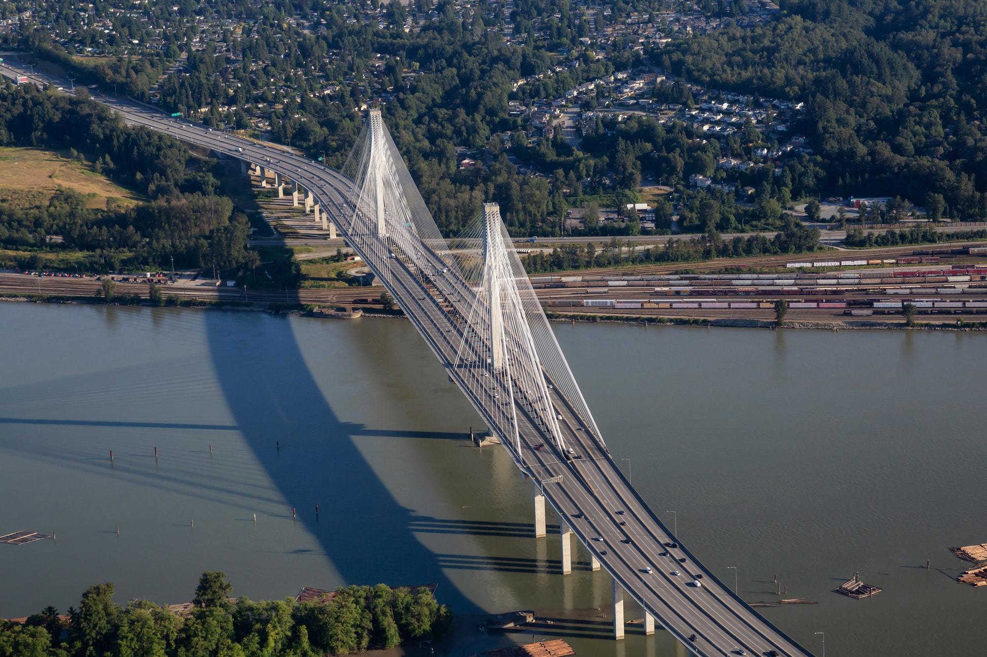 Aerial view of Port Mann Bridge