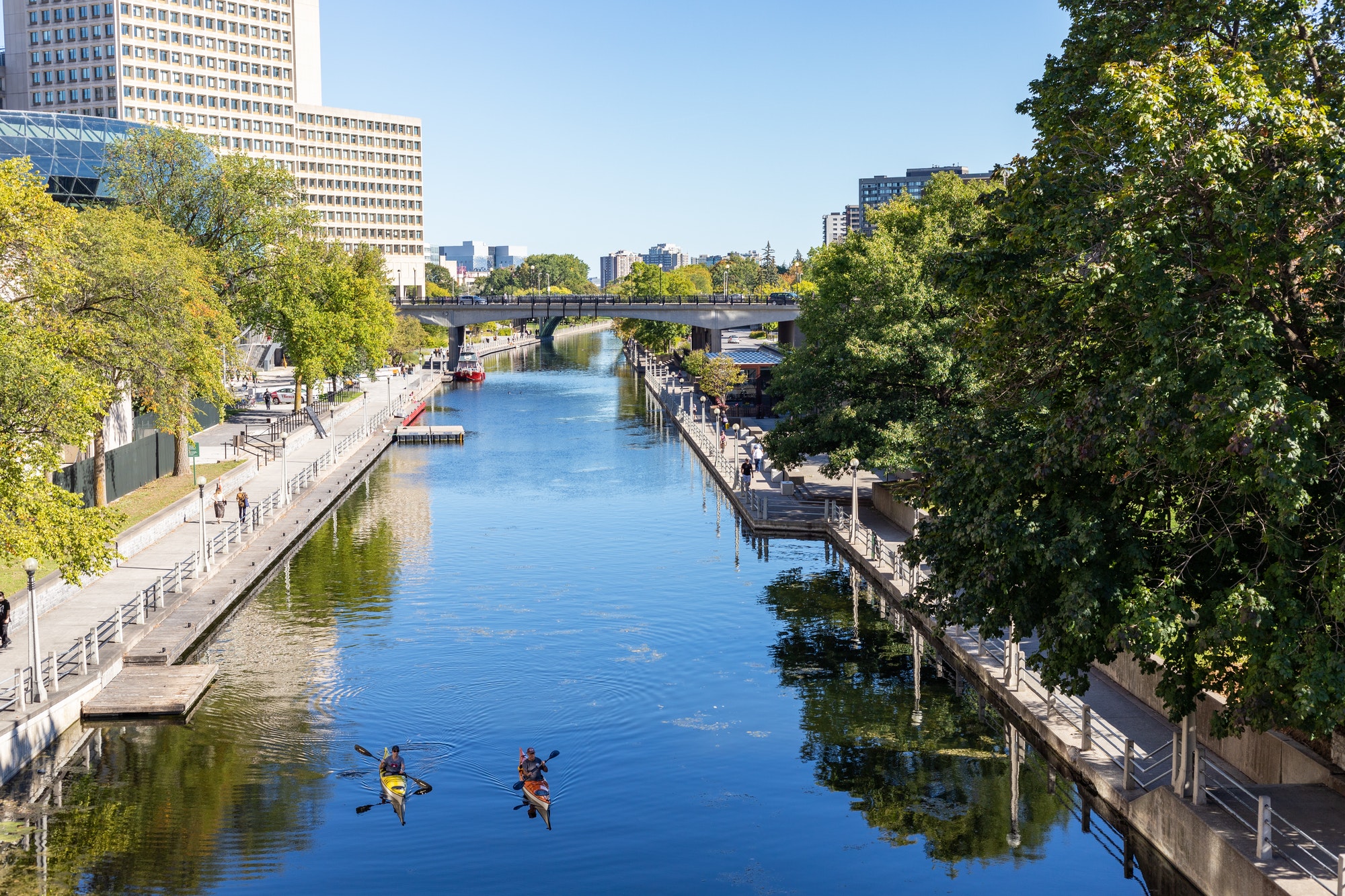 Rideau canal in downtown of Ottawa, Canada
