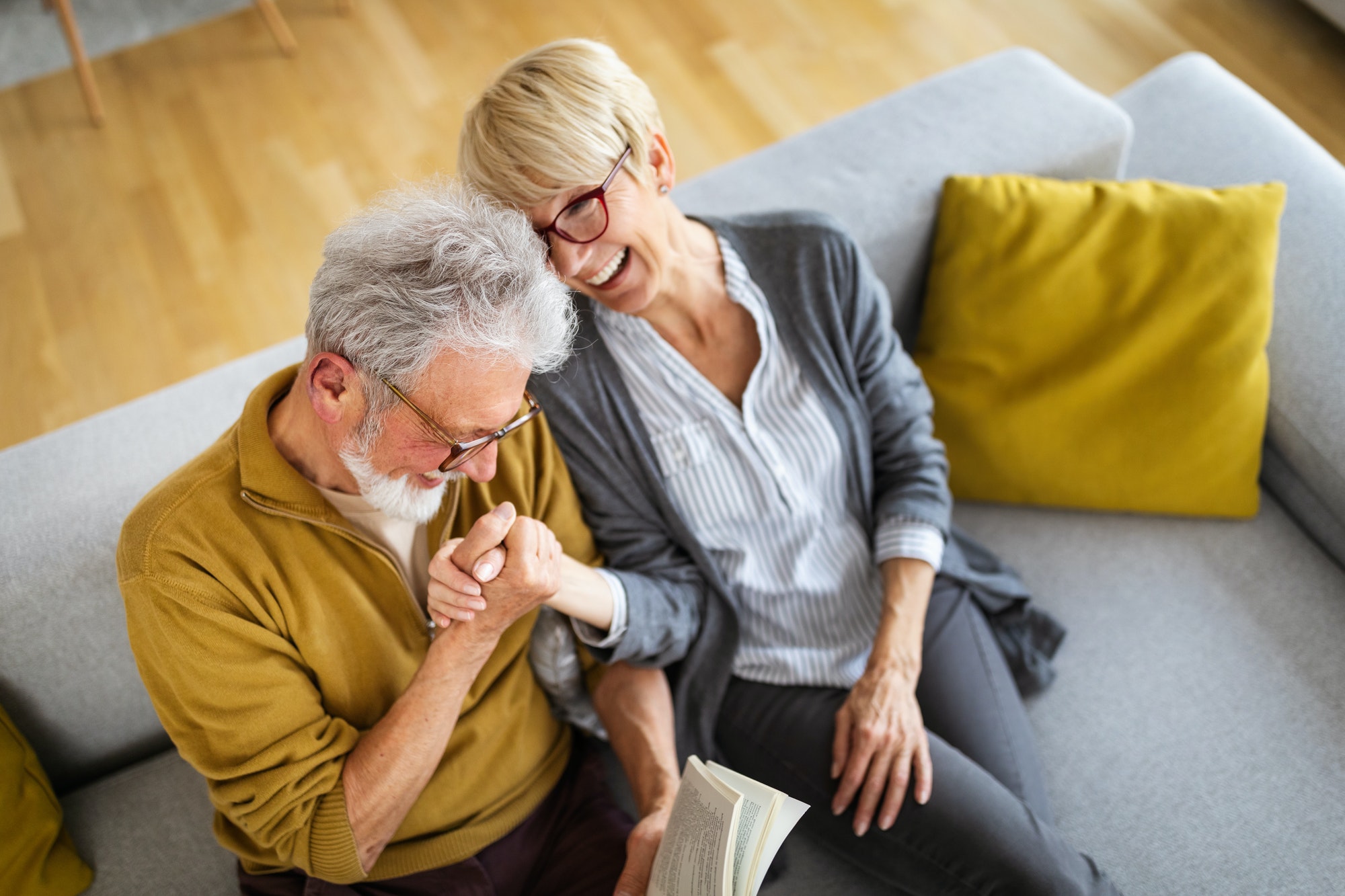 Cheerful senior couple enjoying life and spending time together