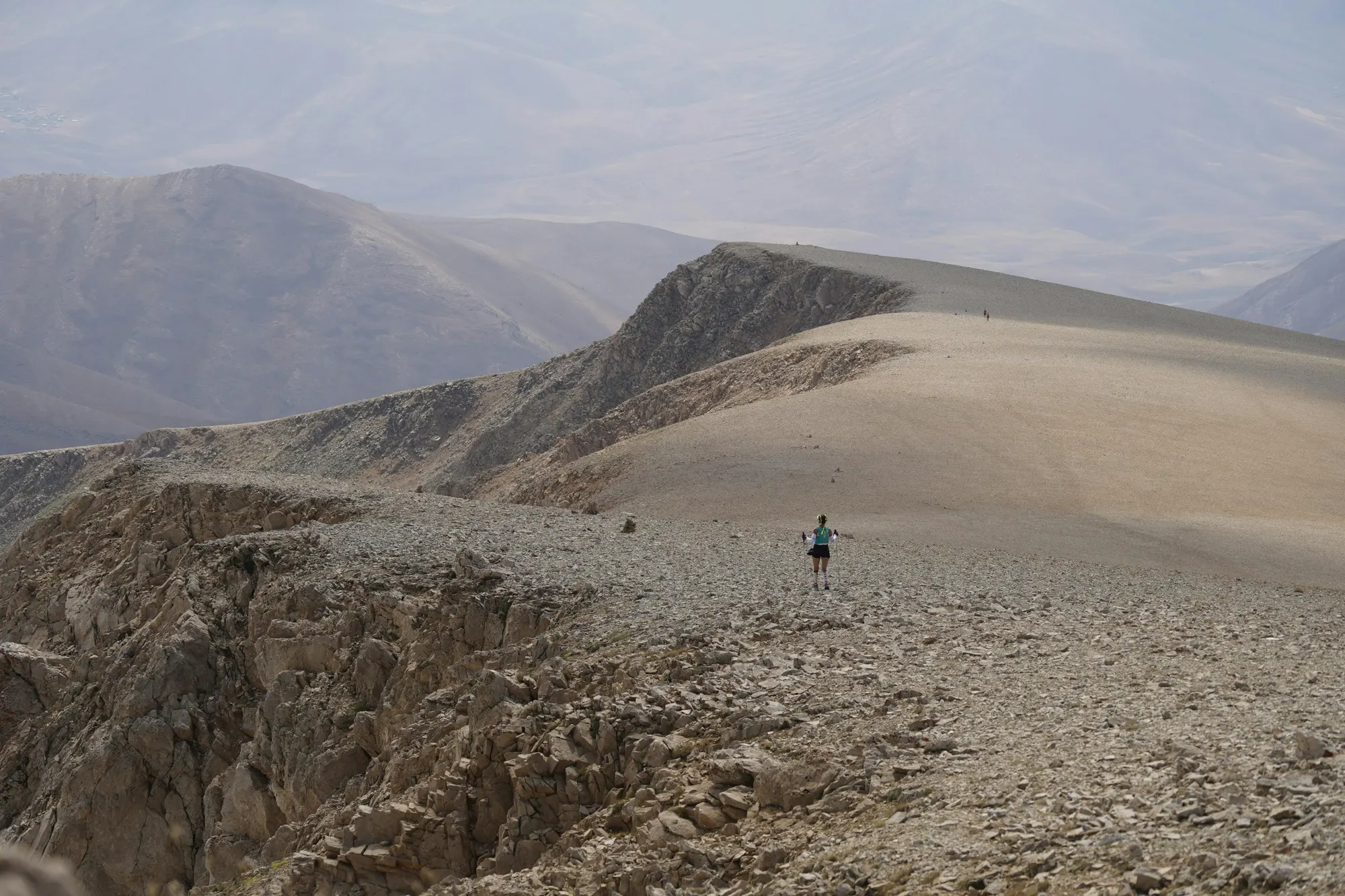 single person with no kids hiking the mountains