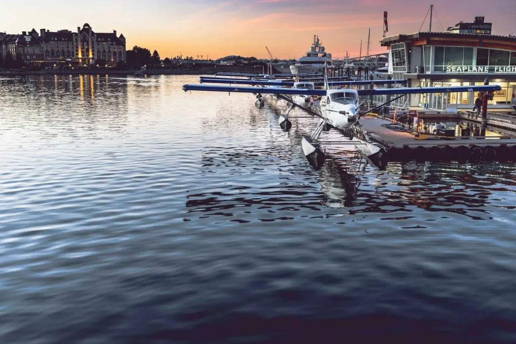 seaplane in Victoria Harbour on Vancouver Island