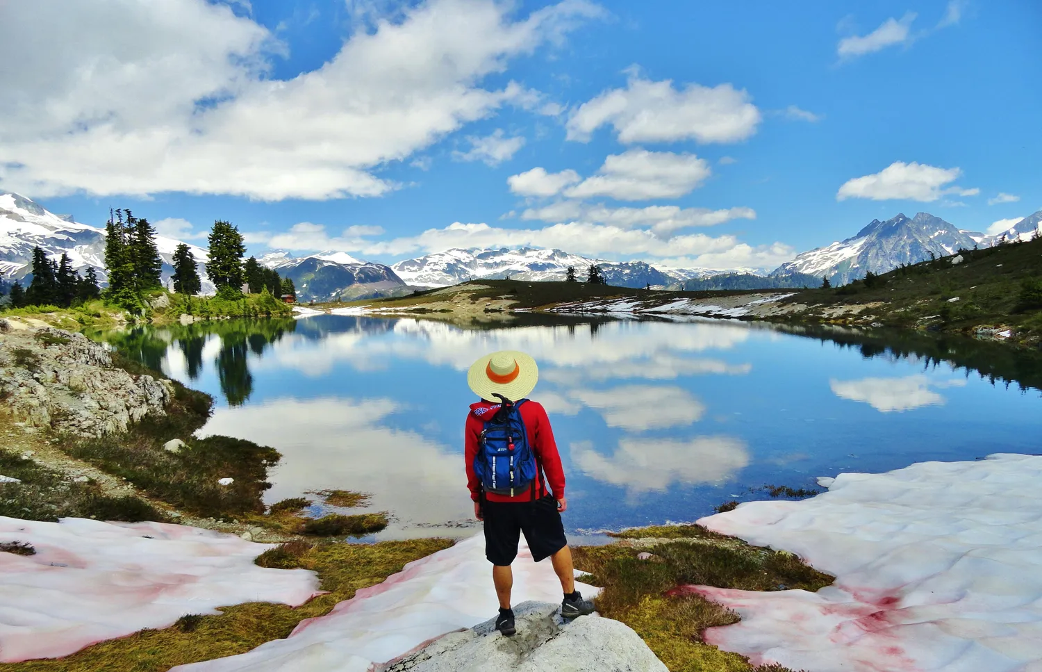 person on a beautiful lake in Whistler B.C. Canada